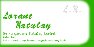 lorant matulay business card