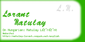 lorant matulay business card